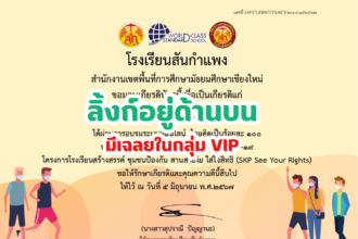 เกียรติบัตรออนไลน์ฟรี 2567 ครู นักเรียน นักศึกษา ทำแบบทดสอบ สิทธิมนุษยชนกับสถานการณ์ COVID-19 สันกำแพง