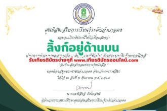 เกียรติบัตรออนไลน์ฟรี 2567 สำหรับ นักเรียนมัธยม ครู นักศึกษา วันที่ระลึกสากลแห่งการรู้หนังสือ ห้องสมุดประชาชนอำเภอคง