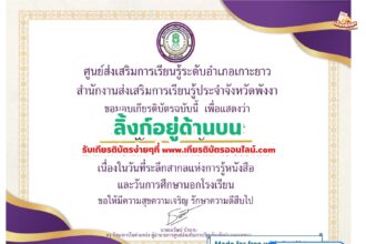 เกียรติบัตรออนไลน์ฟรี 2567 สำหรับ นักเรียนมัธยม ครู นักศึกษา วันที่ระลึกสากลแห่งการรู้หนังสือ ห้องสมุดเกาะยาว