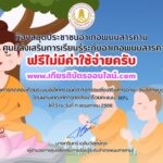 เกียรติบัตรออนไลน์ฟรี อบรมออนไลน์ ทำแบบทดสอบออนไลน์รับเกียรติบัตร ห้องสมุดประชาชนอำเภอพนมสารคาม เนื่องในวันวิสาขบูชา  2568