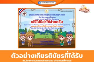 เกียรติบัตรออนไลน์ฟรี แบบทดสอบออนไลน์ วันสถาปนาลูกเสือแห่งชาติ 2568 บางบาล