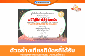 เกียรติบัตรออนไลน์ฟรี ทำแบบทดสอบออนไลน์วันลอยกระทง ห้องสมุดประชาชนอำเภอบางบาล 2568